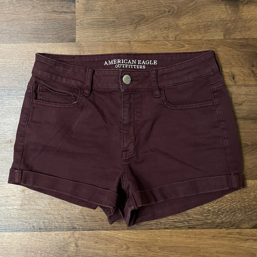 American Eagle Purple Hi-Rise Shorts